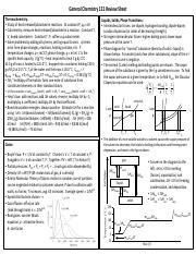 Chemistry 132 Review Sheet General Chemistry 132 Review Sheet