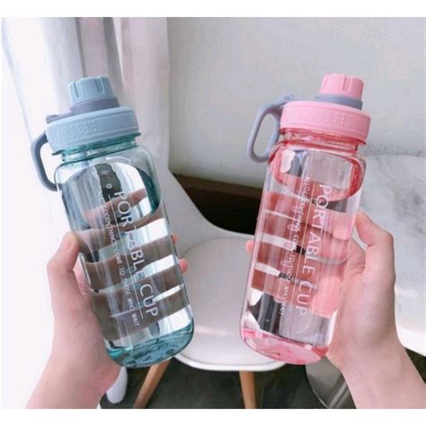 Jual Botol Minum Portable Cup 1L Ready Warna Hitam Biru Pink Shopee