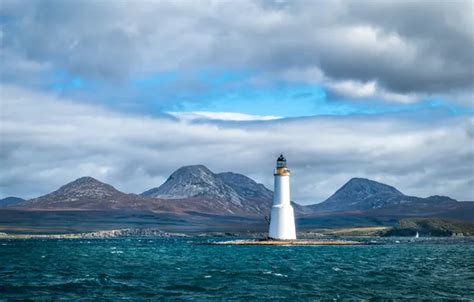 Wallpaper Sea Wave The Sky Clouds Mountains Blue Rocks Shore For