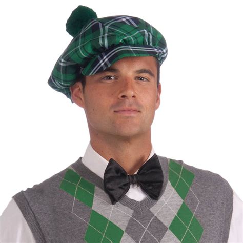 St Patricks Day Plaid Irish Hat Green Black Watch Pom Golf Costume Hat Ebay