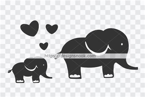 Mom And Baby Elephant Svg Cute Elephant Graphic By Designs Nook