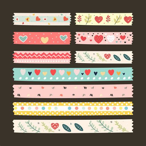 Cute washi tape vector illustration 35093390 Vector Art at Vecteezy