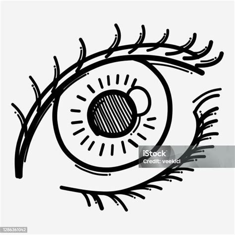 icona vettore doodle occhio disegno disegno illustrazione disegno linea