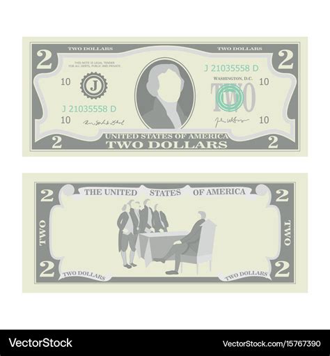 Dollars Banknote Cartoon Us Currency Royalty Free Vector