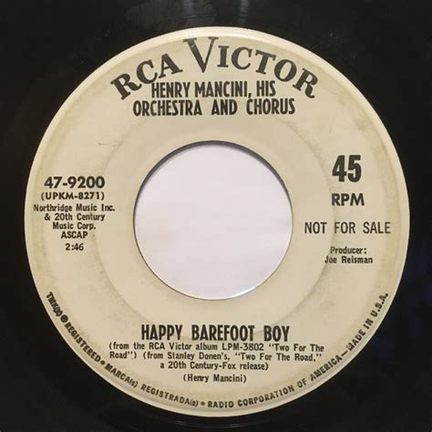 Henry Mancini His Orchestra And Chorus Happy Barefoot Boy