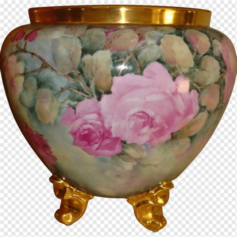 Jarr N Limoges Rosa Jardinera Porcelana Rosa Francia Florero Flor