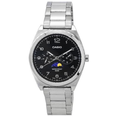 Casio Standard Analog Moon Phase MTP M300D 1A Men S Watch