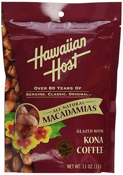 Hawaiian Host Macadamia Nuts Kona Coffee Glazed Large Oz