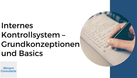 Internes Kontrollsystem IKS Grundkonzeptionen Und Basics