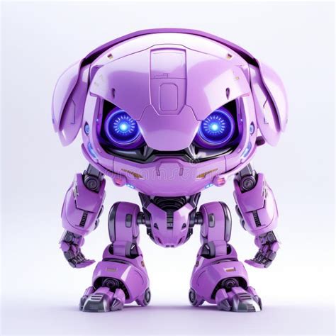 Intense And Eye Catching 3d Render Of A Pink Robot Character Stock