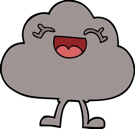 Cartoon Doodle Happy Grey Cloud 12192318 Vector Art At Vecteezy