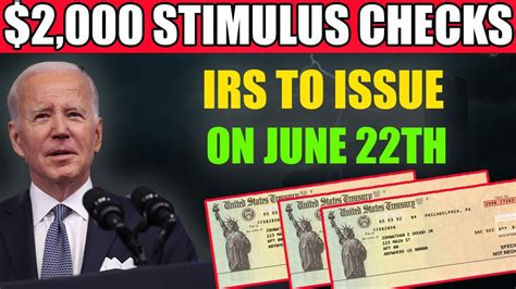 IRS To Issue 2000 Stimulus Checks On June 22 For Social Security SSI