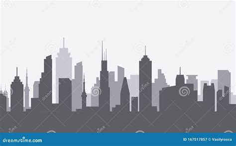 Cityscape Silhouette Urban Illustration City Skyline Building Town