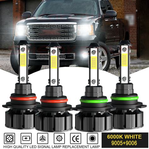 For Gmc Envoy 2002 2009 6000k Led Headlight High Low Beam Bulbs Combo 4x