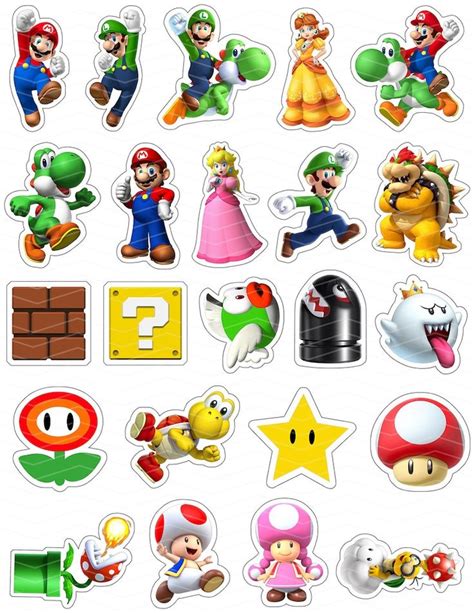 The Mario And Luigi Stickers Are All Different Colors