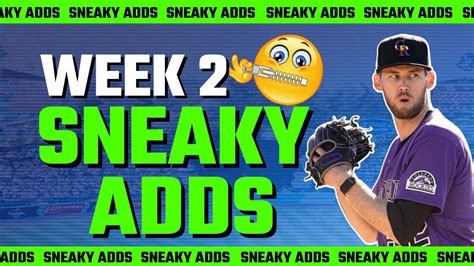 Sneaky Waiver Wire Adds Week 2 II 2022 Fantasy Baseball YouTube