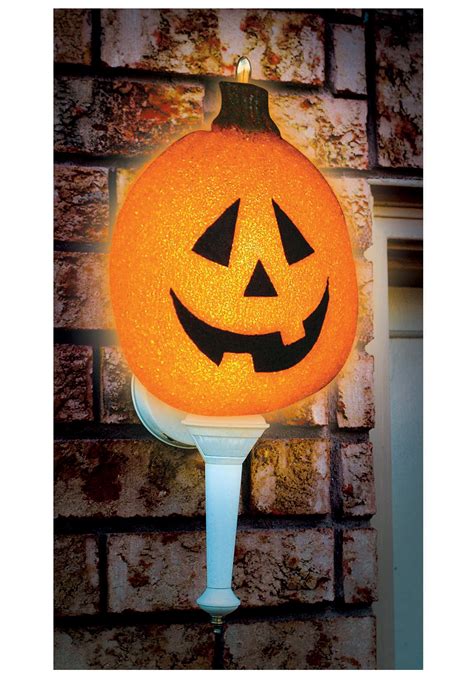 Sparkling Pumpkin Porch Light Cover - Outdoor Halloween Decorations