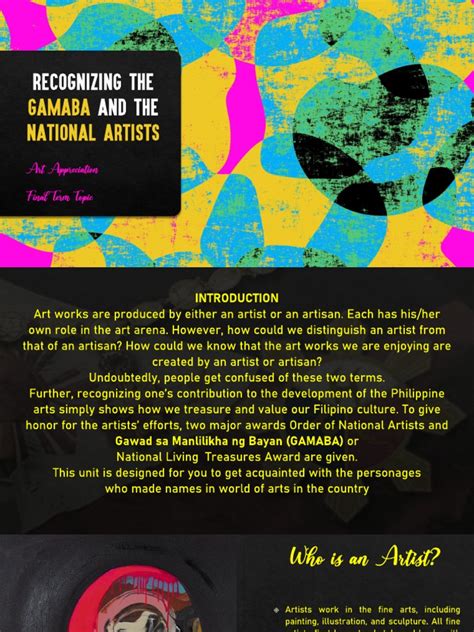 Recognizing The Gamaba And The National Artists Pdf