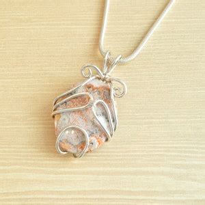 Wire Wrapped Crazy Lace Pendant Crazy Lace Agate Agate Jewelry