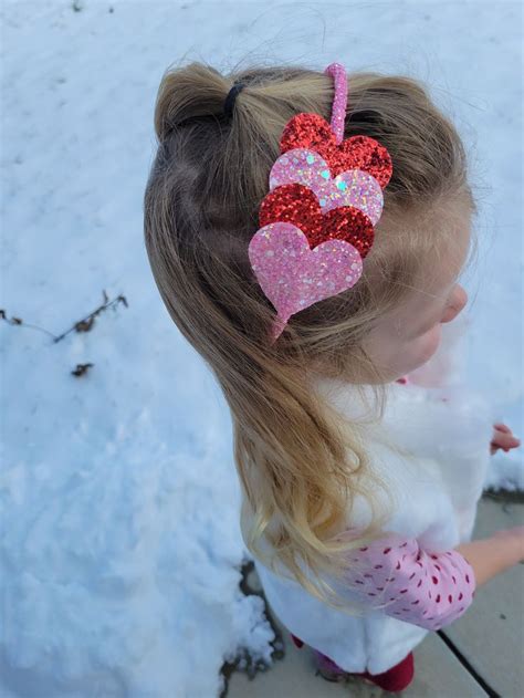 Valentines Day Headband Glitter Headband Girls Valentines Day Heart