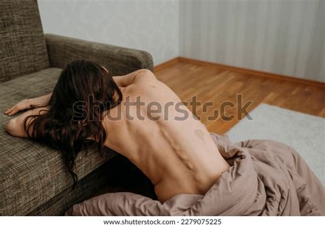 Naked Woman Leaning On Sofa Home Stock Photo Shutterstock