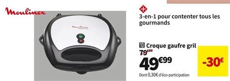 Promo Moulinex Croque Gaufre Grill Sw611812 Chez Conforama