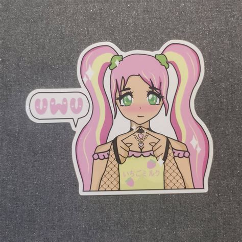 Uwu Anime Girl Sticker Etsy