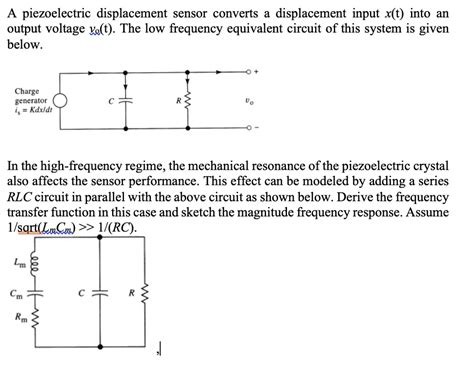 Solved A Piezoelectric Displacement Sensor Converts A Displacement