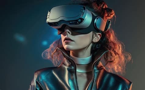 Premium Photo A Woman Wearing A Virtual Reality Headset