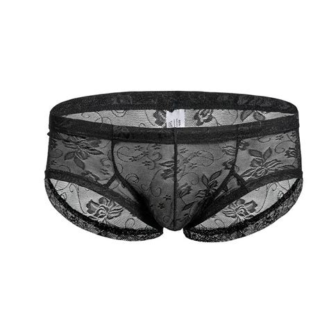 Men S Sexy Brazilian Underwear Lace Pouch Bikini Under Panties Half