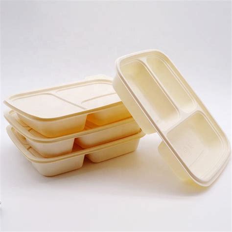 Biodegradable Cornstarch Compartment Plastic Food Containers