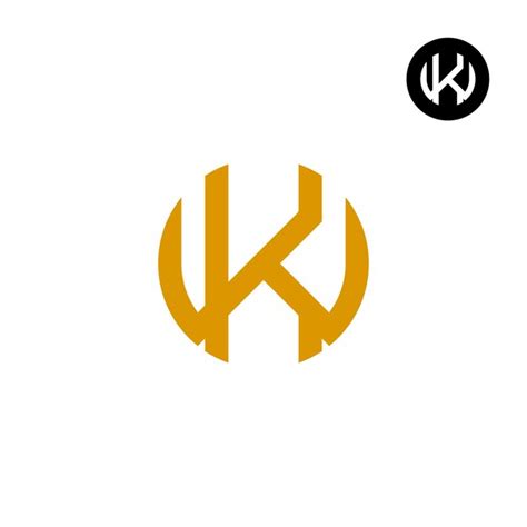 Letra Kw Wk C Rculo Design De Logotipo Em Negrito Vetor Premium