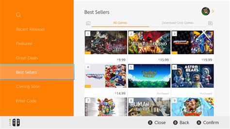 Switch Eshop Gets New Featured Tab Updated Charts