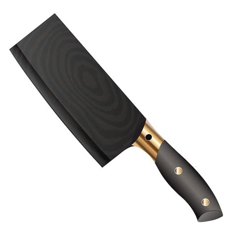 Premium Vector Large Sharp Cleaver Knife With Wooden Handle Isolated