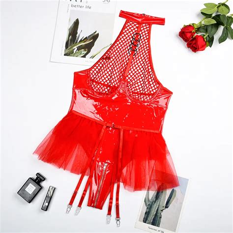 Shop Our Erotic Sexy Latex Lingerie Garters Set For Women