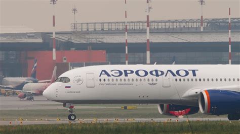 Airbus A350 Aeroflot Side View 7340420 Stock Video At Vecteezy