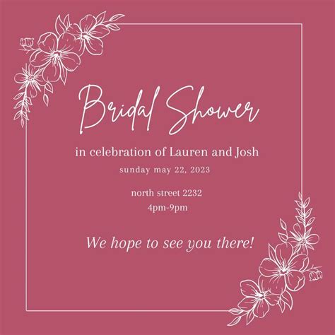 Bridal Shower, Wedding Invitation template | Invitations, Wedding ...