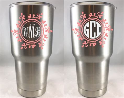 Monogram Decal Decal For Women Tumbler Decal Tumbler Etsy Yeti Cup