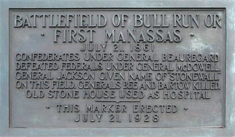 Battlefield of Bull Run or First Manassas monument - Stone Sentinels