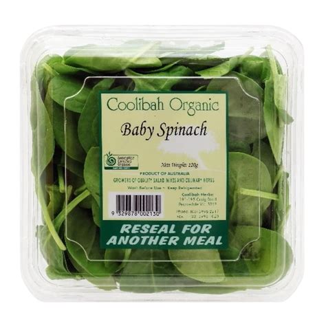 Coolibah Aus Organic Baby Spinach 120g Villa Market