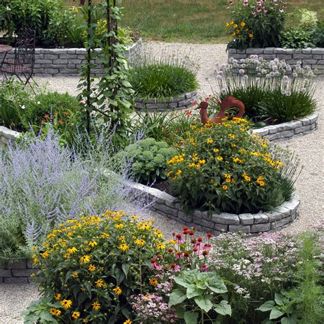 Raised Rock Flower Bed Designs Circular Sandstone Patio | Raised Pond