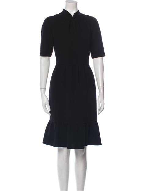 Oscar De La Renta Embellished Knee Length Dress Black Dresses