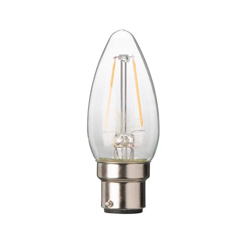 Diall Bayonet Cap B22 2W LED Filament Candle Light Bulb Departments