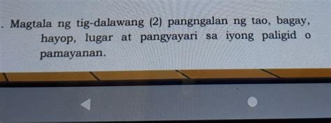 Mag Tala Ng Tig Dalawang Pangalan Ng Tao Bagay Hayop Lugar At Hot Sex