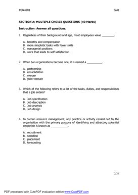 Multiple Choice Instruction Sample Fill Online Printable Fillable