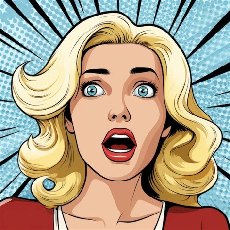 Premium Photo Shocked Woman In Pop Art Style A Comic Book Inspired Illustration