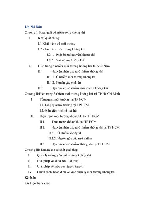 Luận Văn Không Khí Tài liệu tham khảo Lời Mở Đầu Chương 1 Khái
