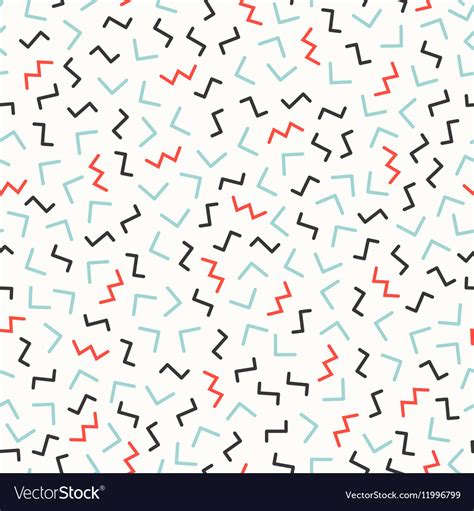 Retro Memphis Geometric Line Shapes Seamless Vector Image