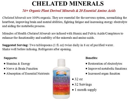 Chelated Minerals | Miracles of Health