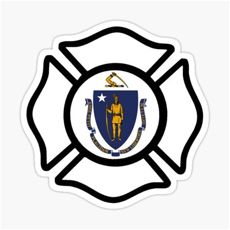 Massachusetts Firefighter Maltese Cross Sticker By Bbenn28 Redbubble